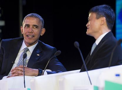President Obama with Alibaba chairman Jack Ma.