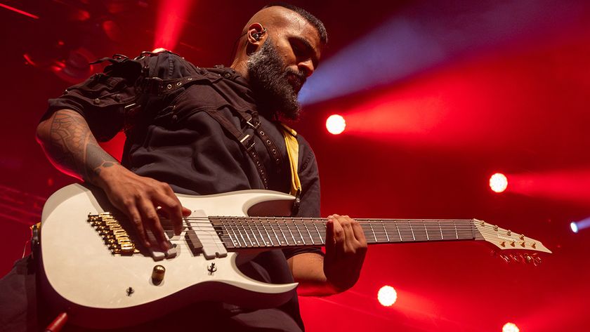 BERLIN, GERMANY - FEBRUARY 28: Karan Katiyar of Bloodywood performs at Huxleys Neue Welt on February 28, 2025 in Berlin, Germany. (Photo by Andrea Friedrich/Redferns)