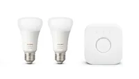 Philips Hue Colour and Ambience E27 Starter Kit: 2x bulbs &amp; Hue Bridge | Save £50 | Now £69.99 at Philips Hue online store with code T3HUE-O3
T3HUE-O3