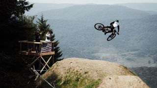 Danny Hart sends a huge whip in the mountains
