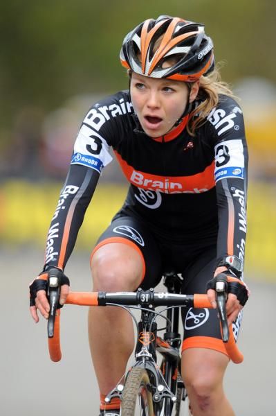 Dutchwoman Sanne Van Paasen rides toward victory