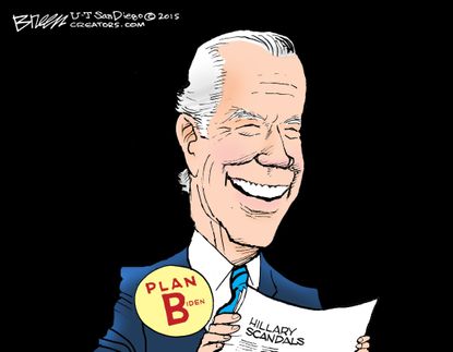 Political cartoon U.S. 2016 Joe Biden Clinton