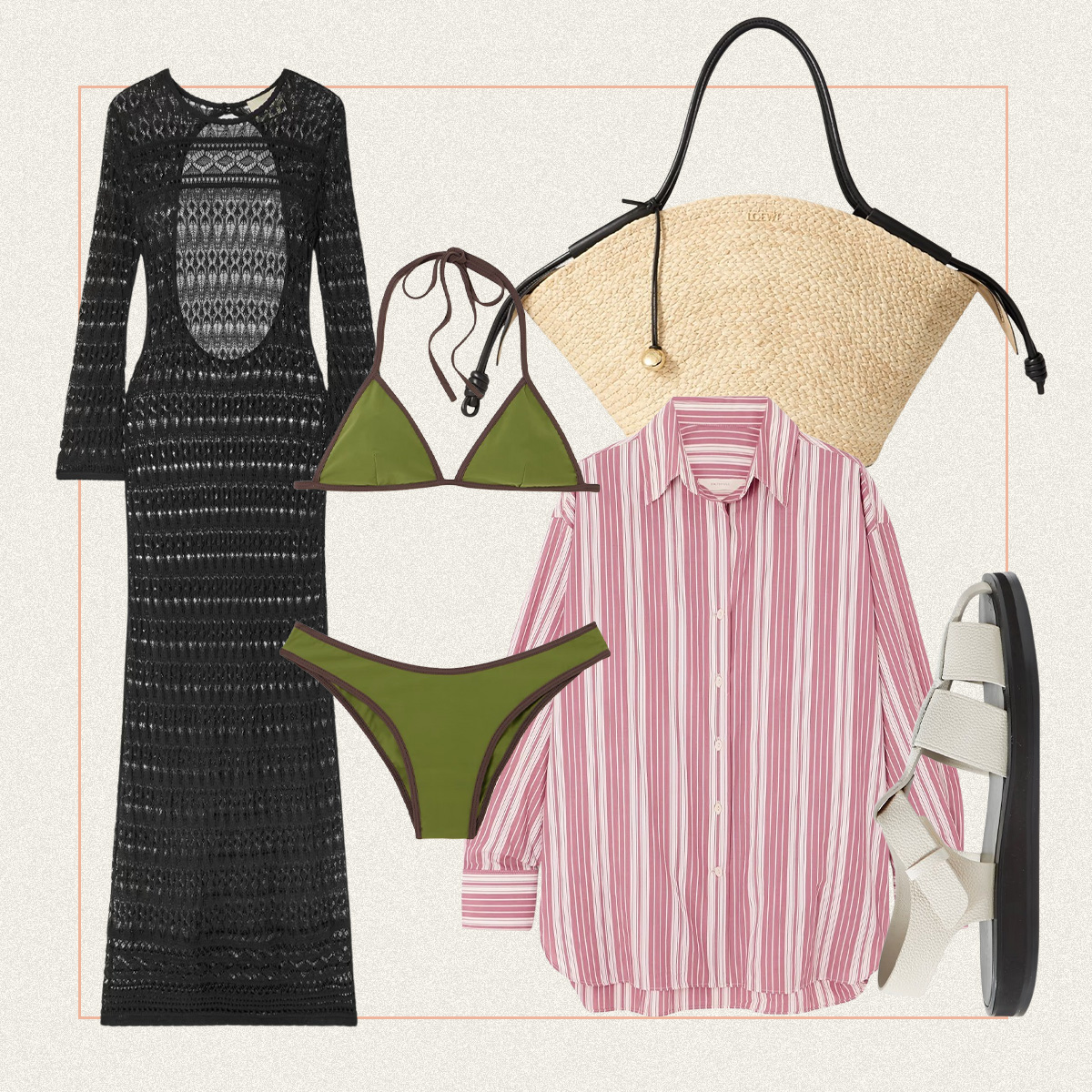 A collage of NET-A-PORTER clothes. 