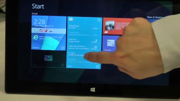 Windows 8 interactive live tiles