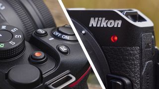 Two side by side closeups of the Nikon Z30 mirrorless camera