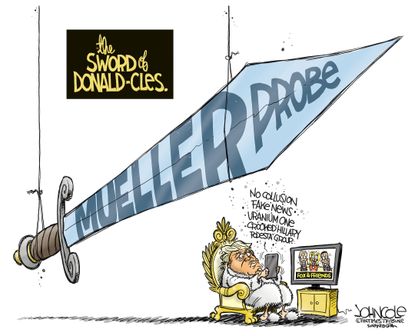 Political cartoon U.S. Mueller Russia investigation Trump