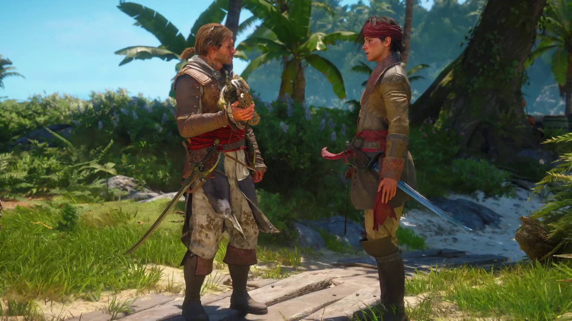 Assassin's Creed Black Flag Resynced Sugarcane and its Yields cutscene james kidd give edward kenway a rope dart