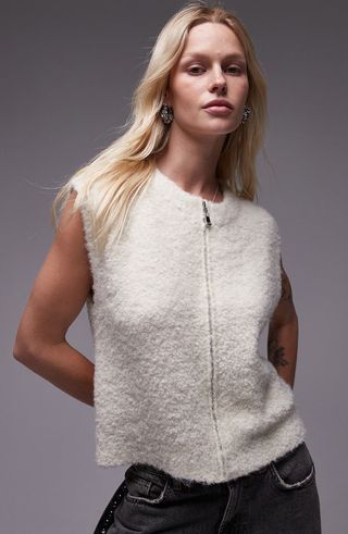 Bouclé Zip Vest