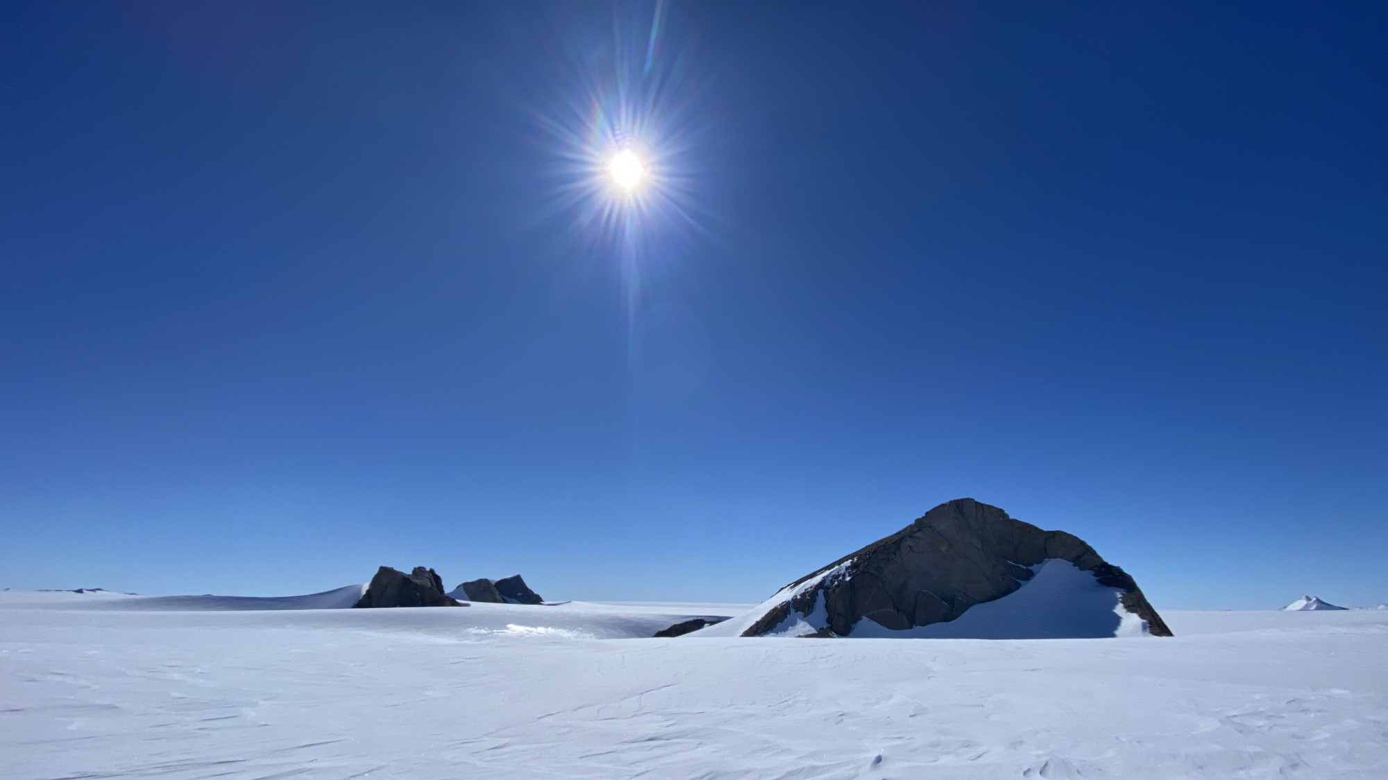 The icy landscape of Antarctica where five meteorites were recovered, including a rare 17-pound monster.