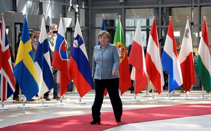 Angela Merkel arrives at Brexit negotiations