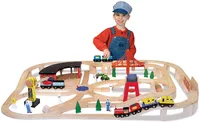 Melissa &amp; Doug Wooden Railway Set