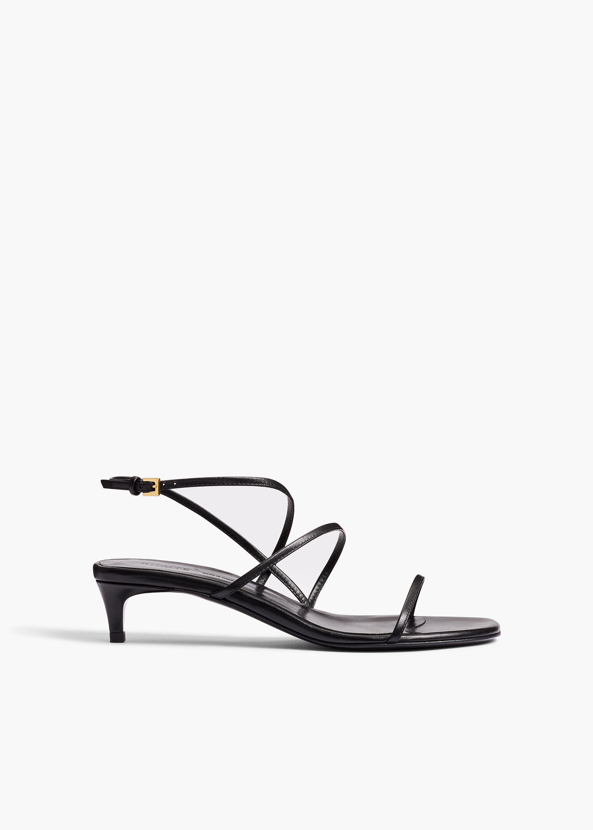 Loop Kitten Heel Sandal in Black Leather - 35 / Black / Upper100%kidlsole100%cl
