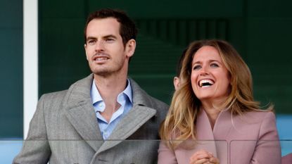 picture of Andy and Kim Murray at watch the racing as they attend day 2 'Ladies Day' of the Cheltenham Festival