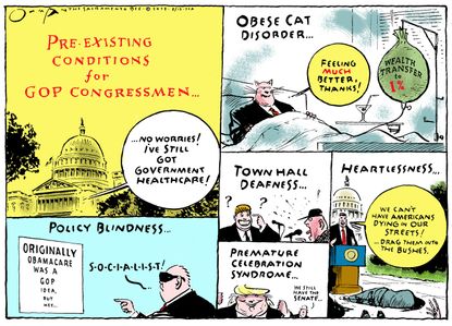 Political Cartoon U.S. GOP Congress AHCA Health care