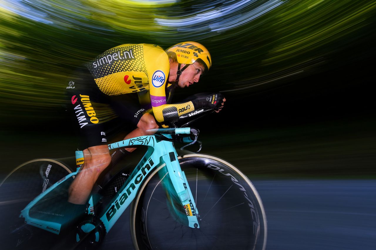George Bennett in the Vuelta a Espana stage 10 time trial in Pau