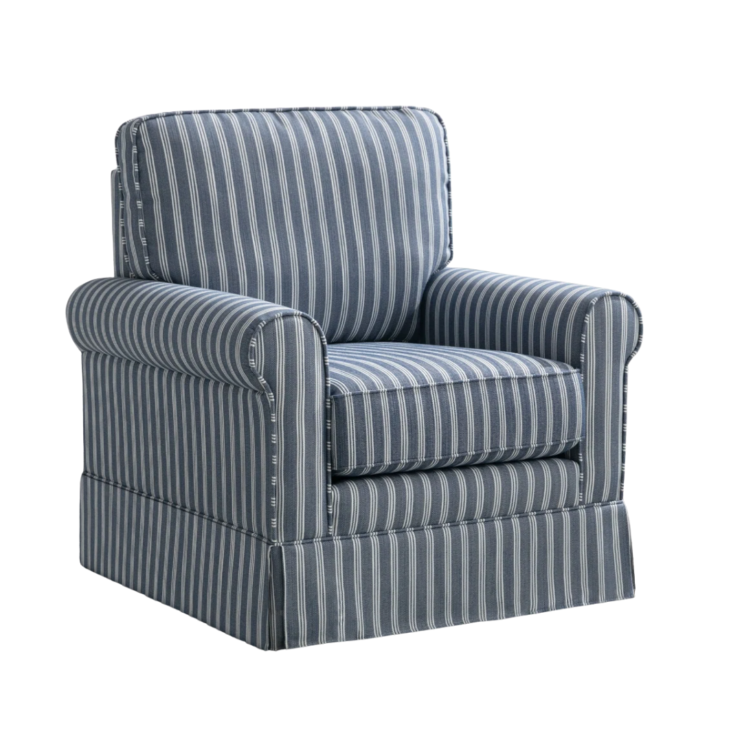 Dovecove, Hedwige Striped Swivel Arm Accent Chair
