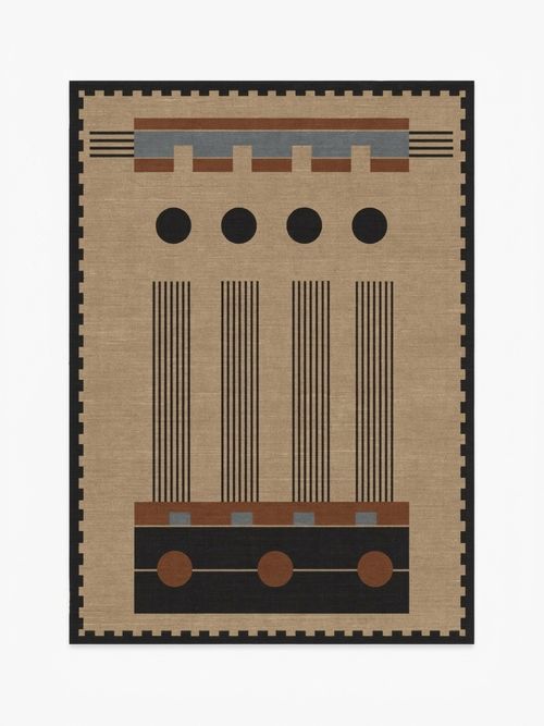 Kasi Black & Tan Flatwoven Rug
