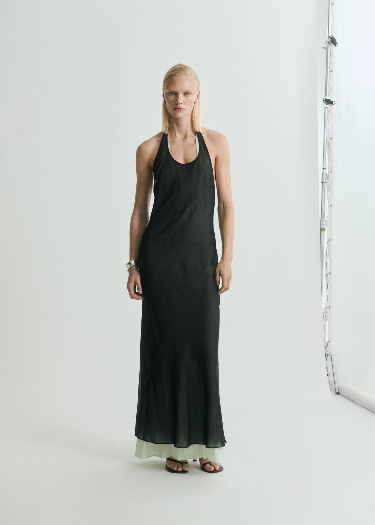 MANGO, Semi-Transparent Combination Dress - Women | Mango United Kingdom