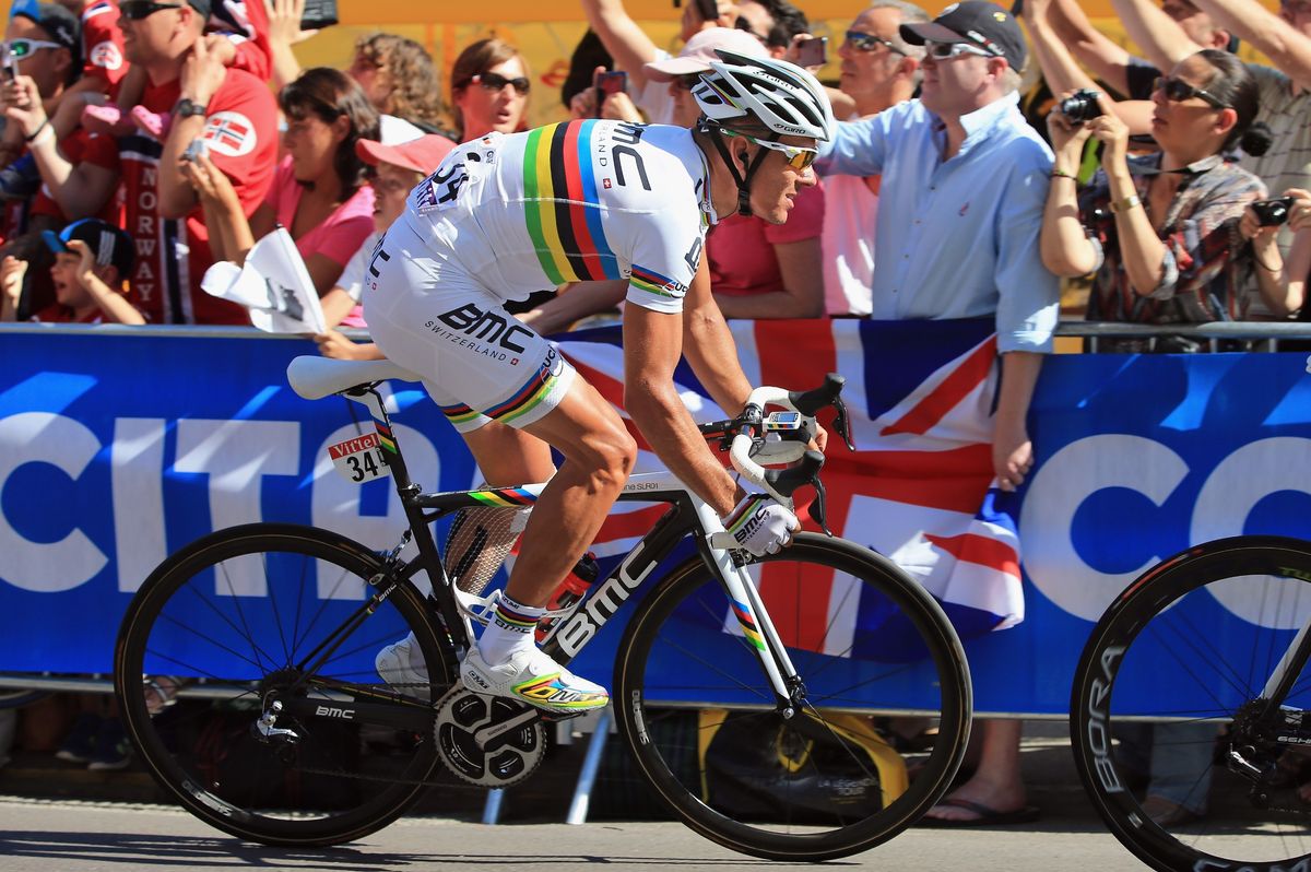 hilippe Gilbert of Belgium riding for BMC Racing races in stage two of the 2013 Tour de France