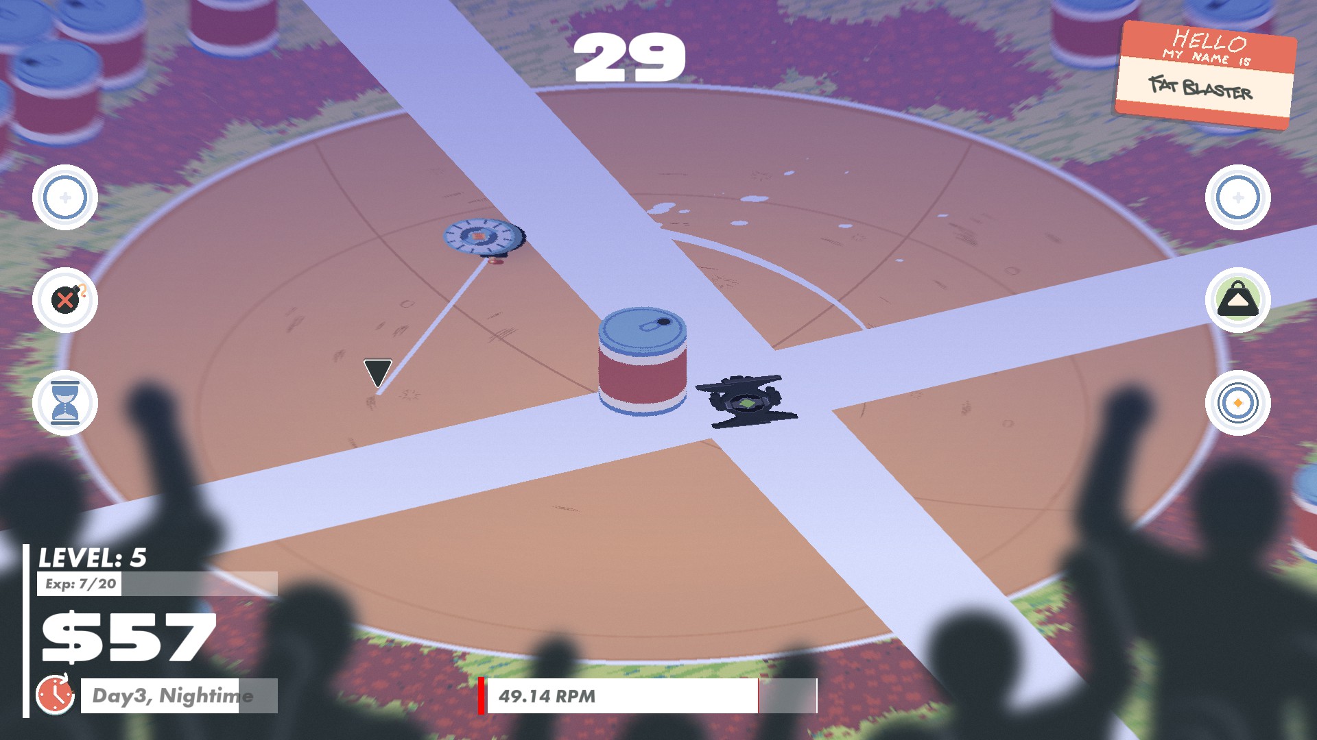 A top is eliminated in Slayblade.