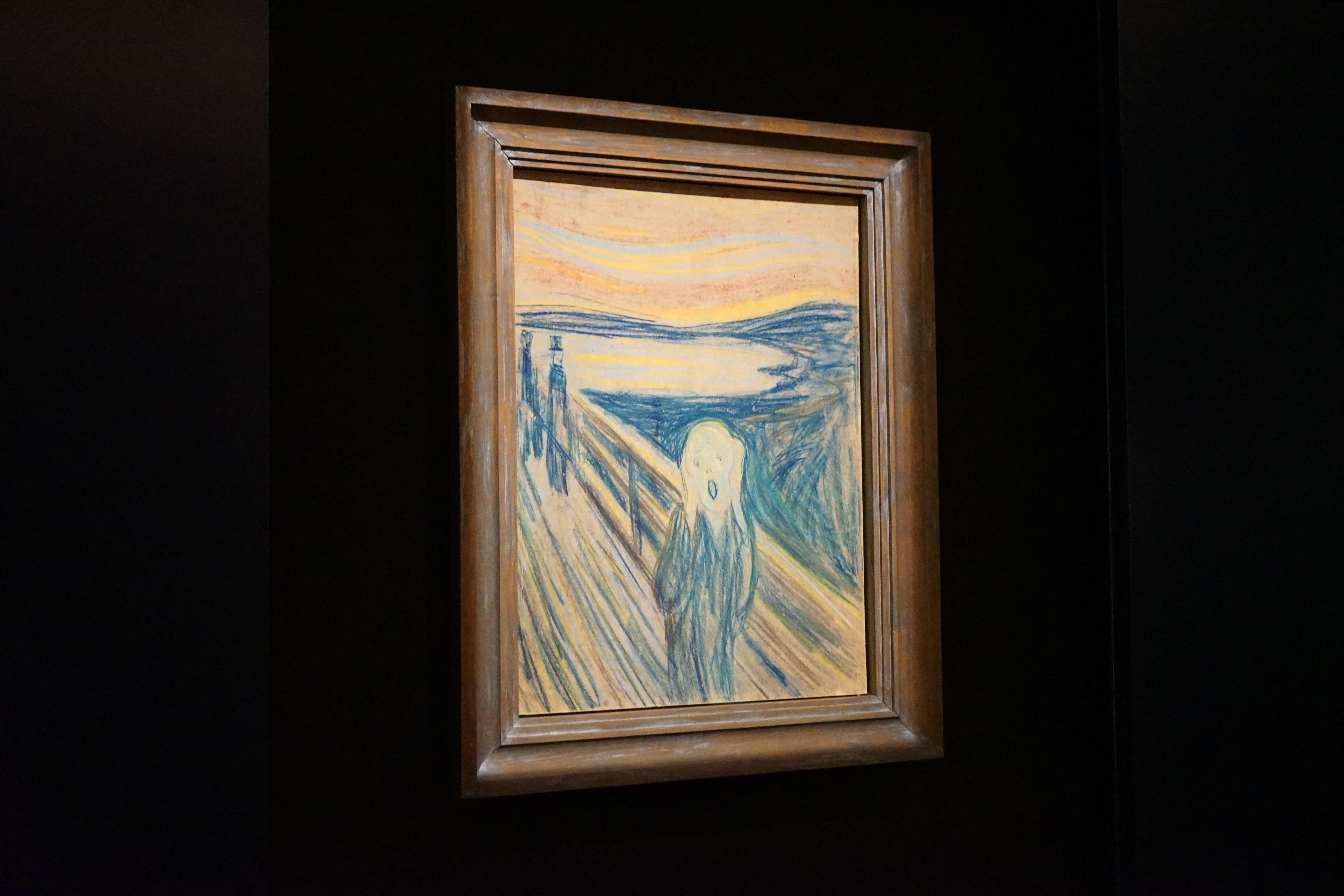 The Scream, surrounded by a black background