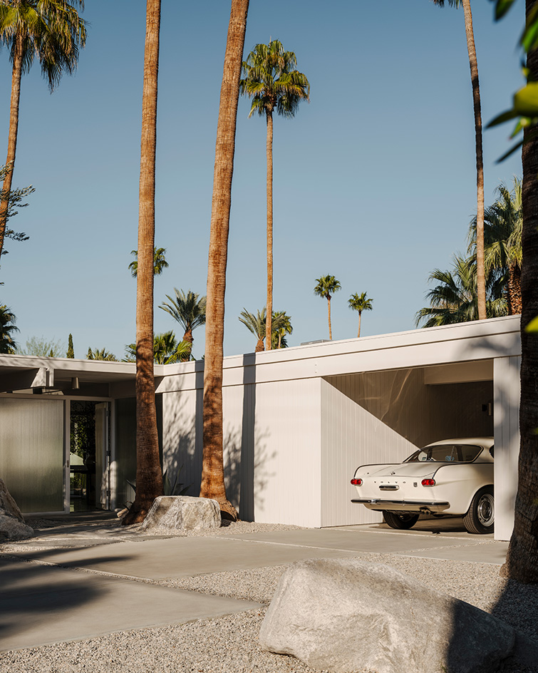 Wexler house exterior with white car parked