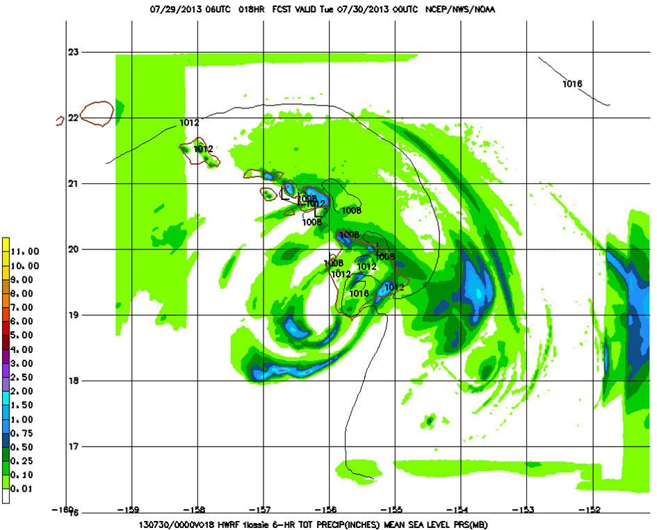 Hurricane model forecast of Tropical Storm Flossie