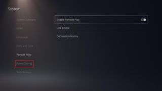 How to remote play on PS5 — Power Saving option on a black background