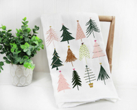 Etsy, Boho Christmas Trees Kitchen Tea Towel ($19.99)