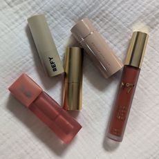 a flat lay of the best Blurring Lipsticks chosen by Jazzria Harris