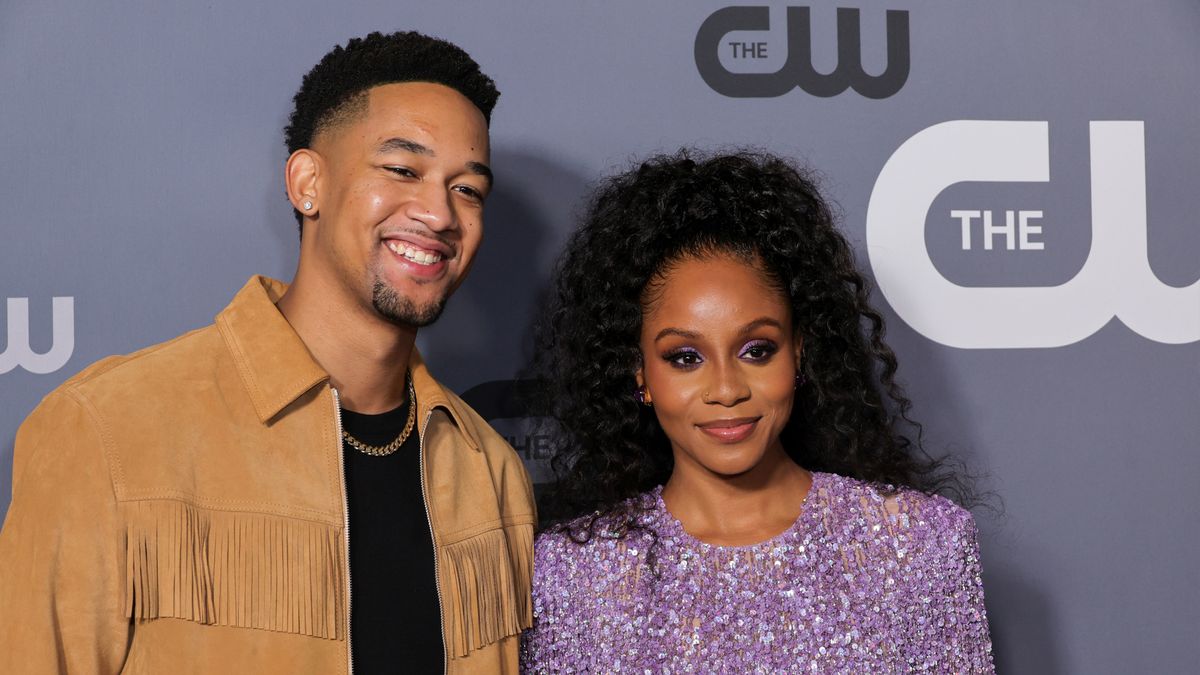 All American: Homecoming stars Peyton Alex Smith and Geffri Maya attend the 2022 CW Upfront at New York City Center on May 19, 2022.