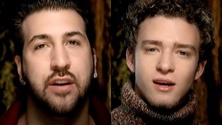 Joey Fatone and Justin Timberlake in the This I Promise You music video.