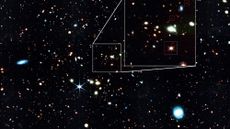 A telescopic image of space, including quasars 