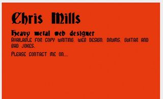 The minimalist version of the business card for old browsers looks pretty sparse, but still does what it needs to