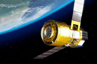 Artist rendering of JAXA's planned HTV-X cargo spacecraft in Earth orbit. The HTV-X is being developed to resupply the International Space Station and support NASA's Gateway at the moon.