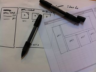 Sketch first: draw some simple sketches of elements on the page that later, when you start prototyping, come together as complete layouts