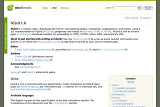 For this project we'll use the hCard microformat, which is based on the vCard specification, for the restaurant locations