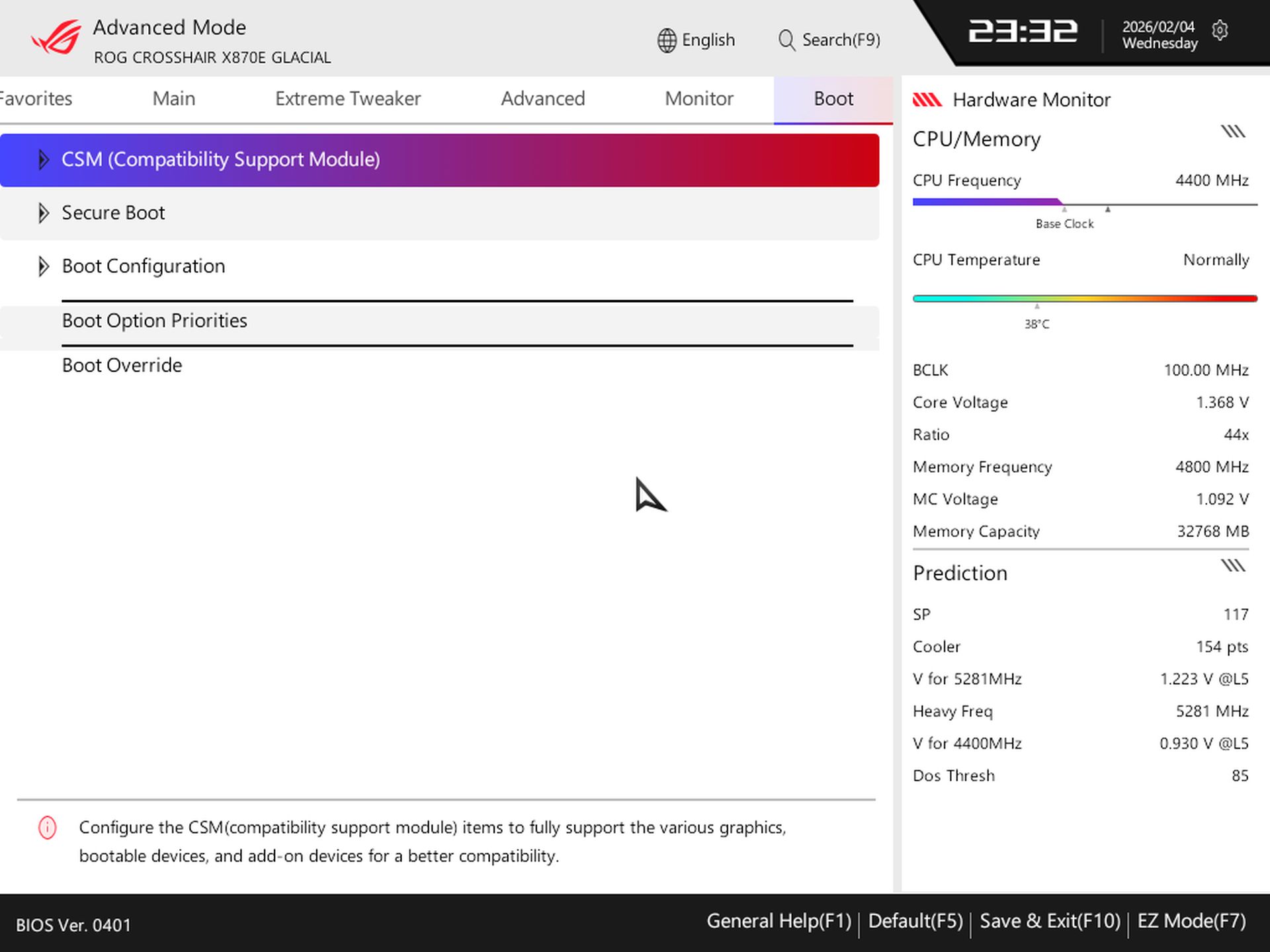 Asus ROG Crosshair X870E Glacial - BIOS