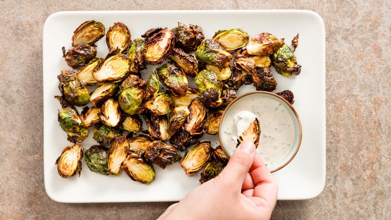 Air fried Brussels sprouts