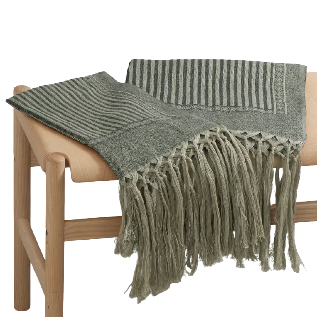 Brunello Cucinelli cashmere and jacquard striped throw