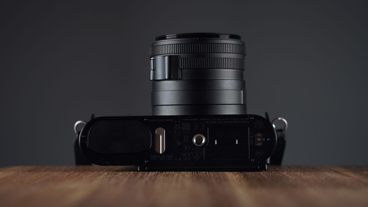 Leica Q3 Monochrom on a wooden surface