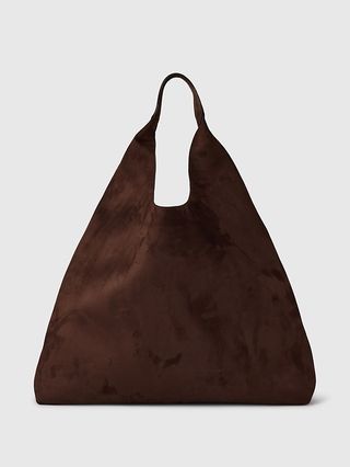 Vegan Suede Slouchy Tote Bag