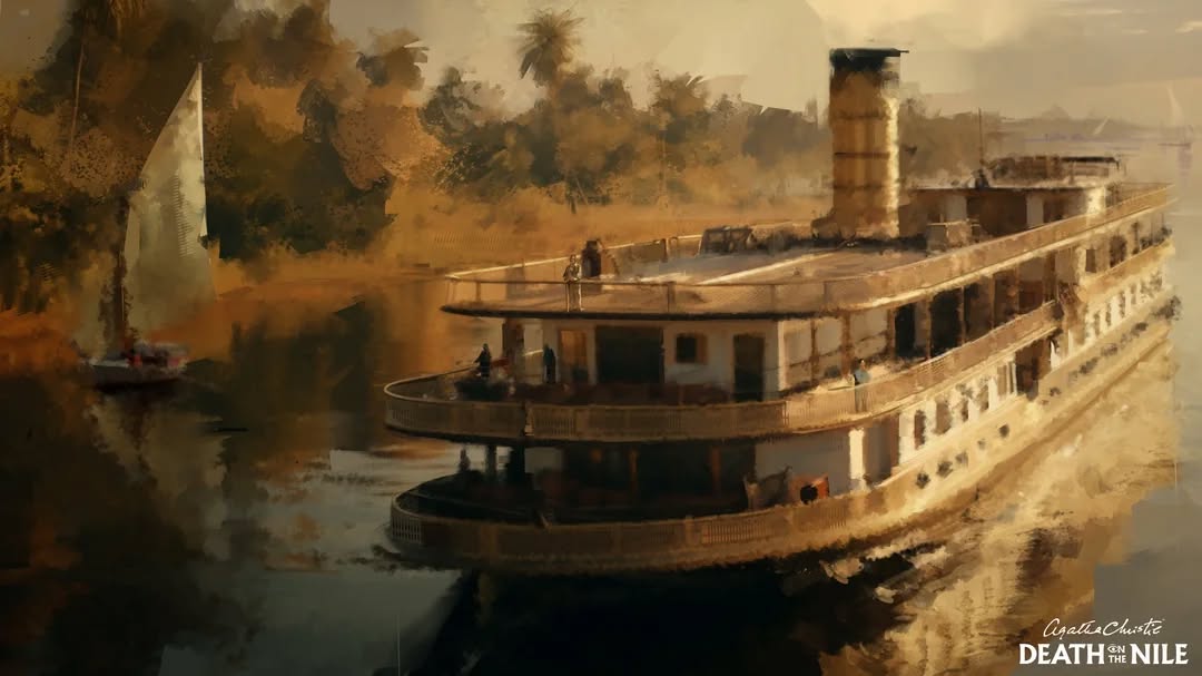 Death on the Nile; concept art for a 70s set video game