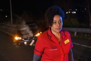 Donna Jackson is driven to breaking point in Casualty episode Hooke's Law.