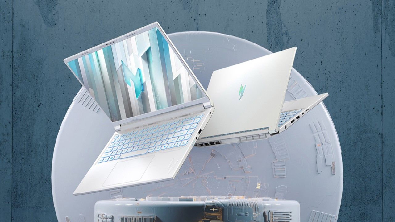 Acer Nitro V 14 AI gaming laptop in white