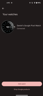 Google Pixel Watch アプリでアカウントをリンクする