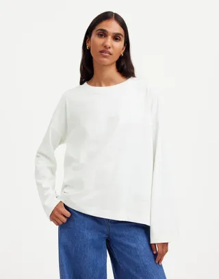 MW, Oversized Long-Sleeve Crewneck Tee