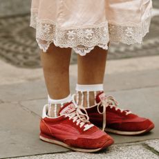 red sneakers