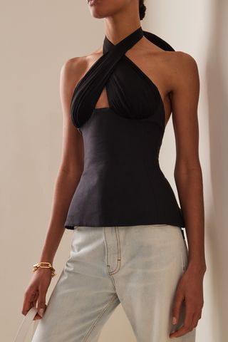 Tae Park Silk Corset Halter Top