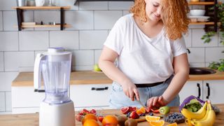 woman making herself a healthy snack
